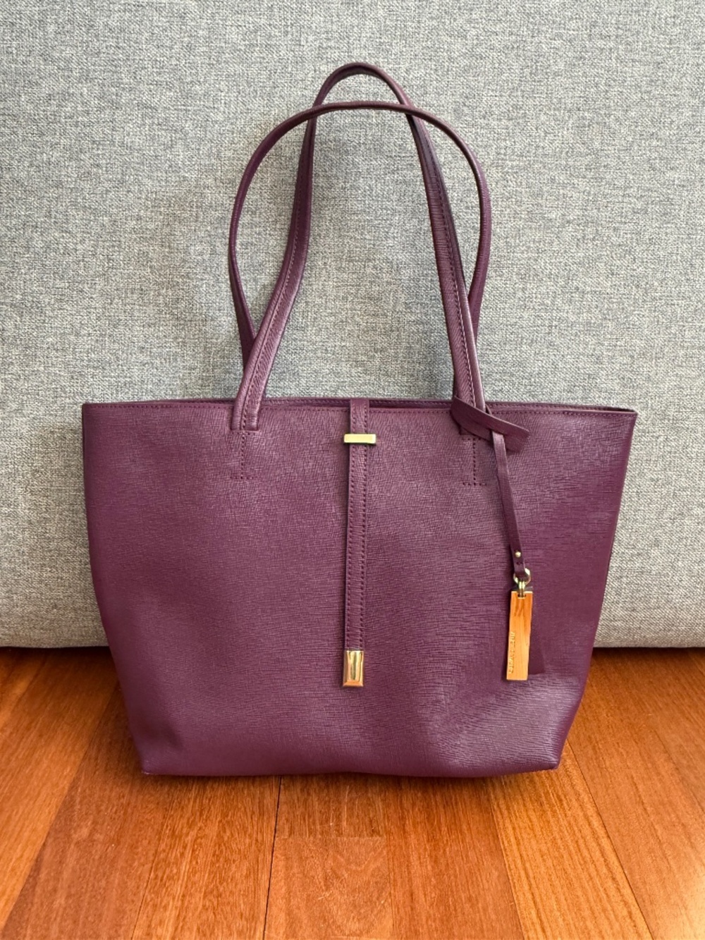 Vince Camuto Leila Small Saffiano Leather Tote Rich Purple